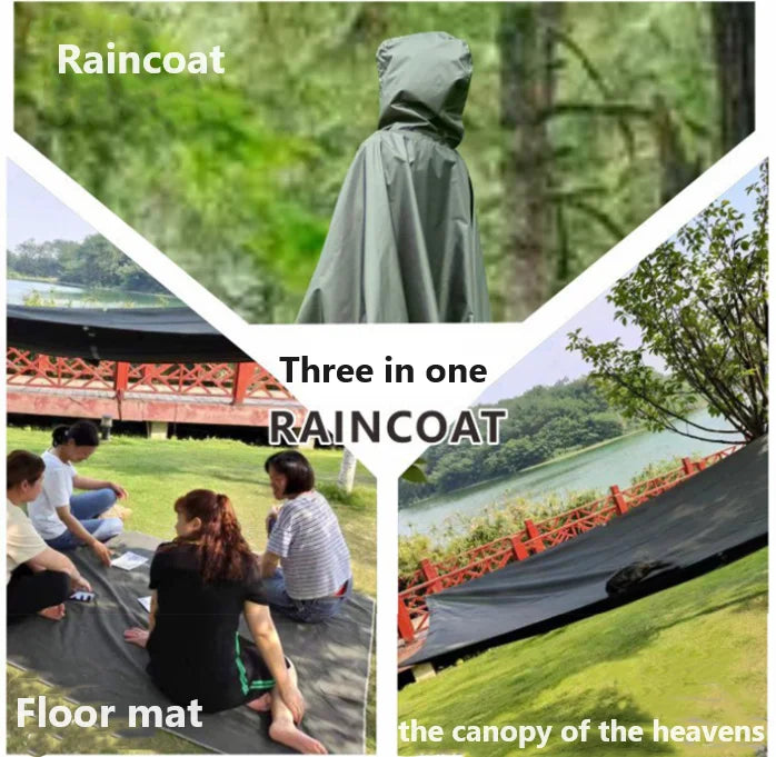 Multi Functional Three in One Hooded Cape, Rain Cape, Canopy Backpack, Mountain Climbing, Outdoor