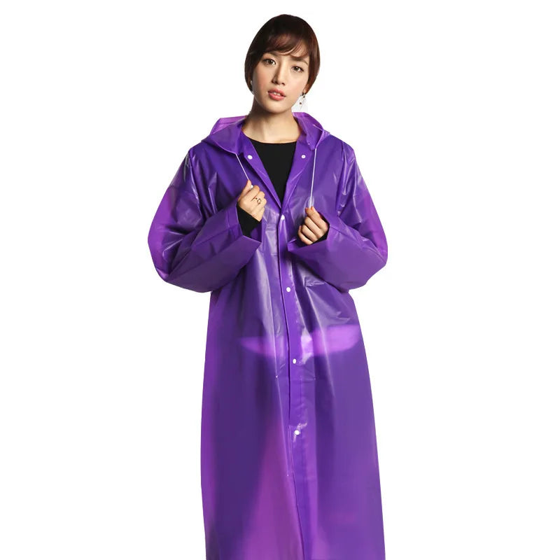 Factory Price Fashionable Disposable Waterproof PEVA Raincoat Reusable Durable Plastic RainPoncho for Adults for Travel Outdoor