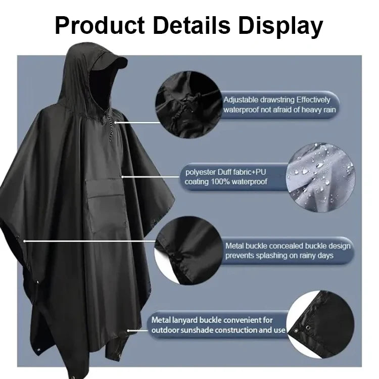 China Supplied Camouflage Poncho Raincoat Oem Polyester Single Adult Rain Suit Poncho Rainwear Waterproof Raincoats for Camping