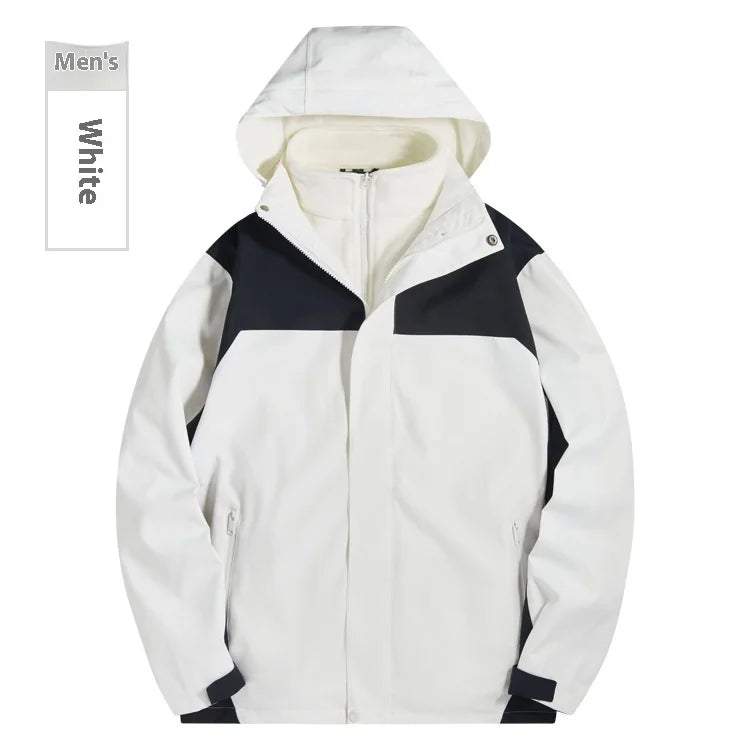 Men's Women's Three-in-One Assault Winter Work Clothes Outdoor Windproof Waterproof Hiking Jackets Printed Embroidered Logo