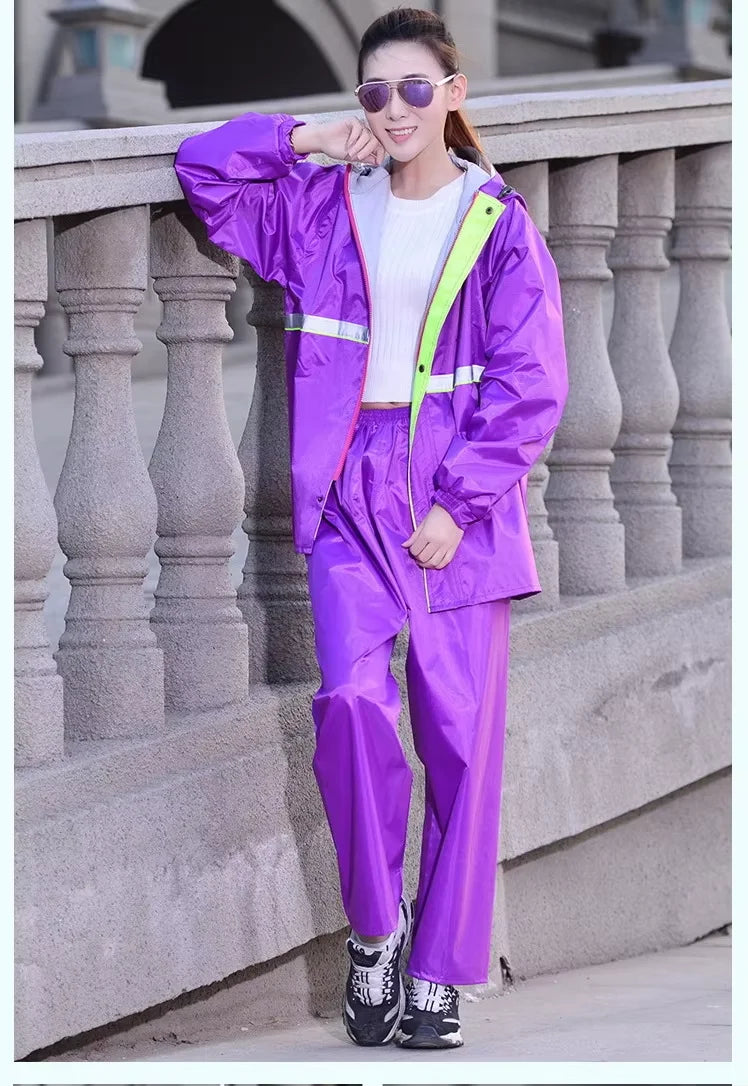 2025 New Customized Breathable Rainwear Men Oxford Cloth Windproof Hooded Rain Coat Waterproof Raincoat Wholesale Rain Suit