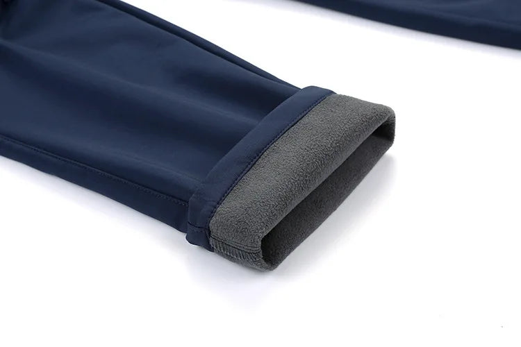 Men's Women's Outdoor Softshell Pants Waterproof Windproof Breathable Fleece for Autumn Winter Sports Zipper Fly Warm Elastic