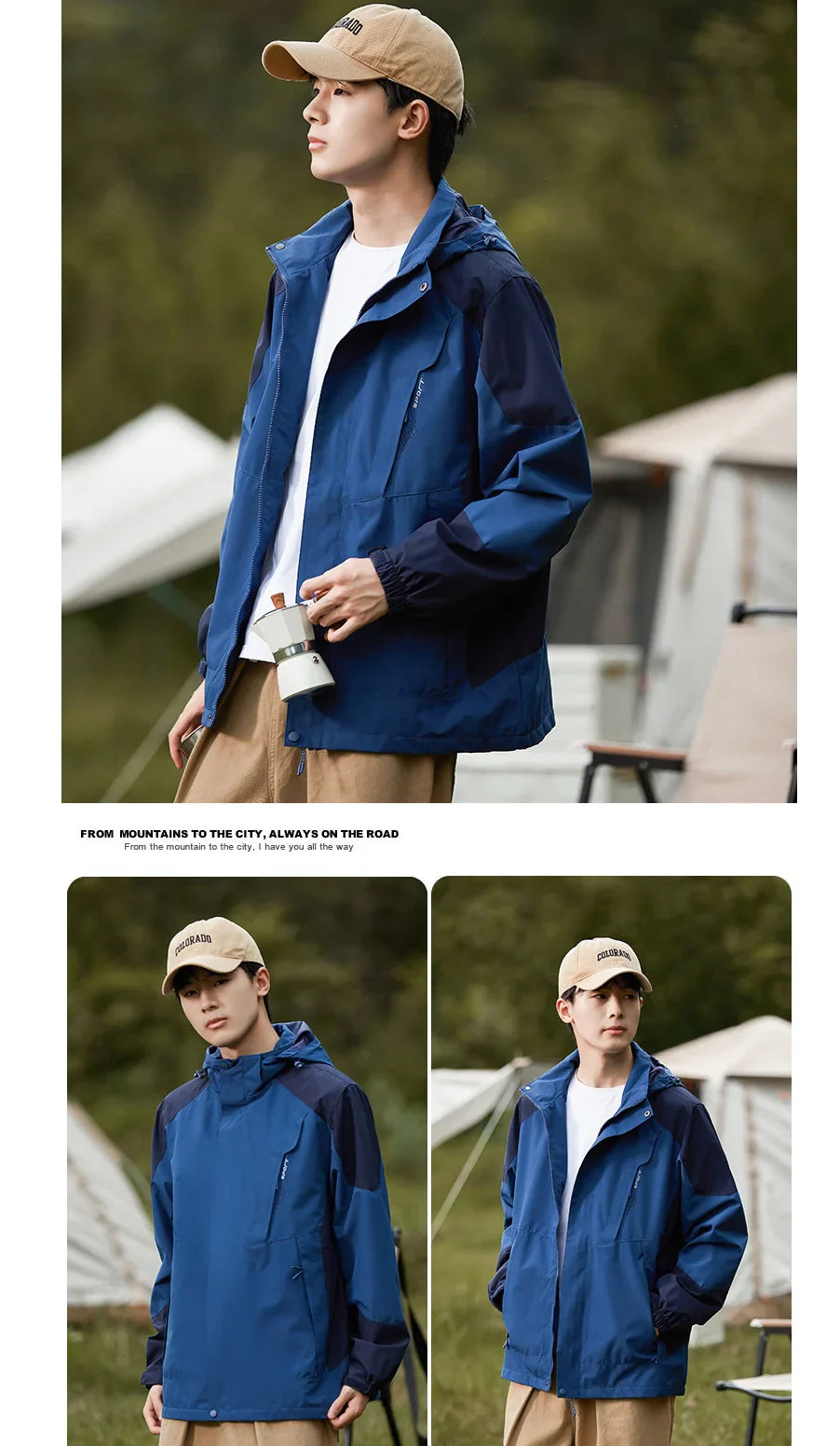 Jacket for Men and Women Outdoor Three in One Jacket for Couples Climbing Mountains, New Windproof Mountaineering Clothes