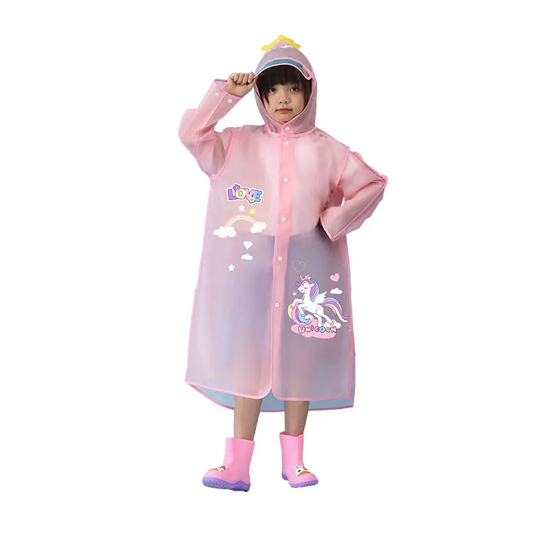 New Style High Quality Waterproof Raincoat Gear for Kids Factory- Supply Healthy Portable Cartoon Printing Reusable