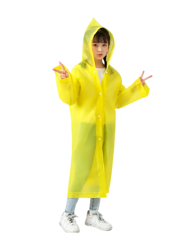 EVA Unisex Raincoat Custom Logo Printing Thickened Waterproof Rain Coat Women Men Camping Reusable Waterproof Long Raincoat