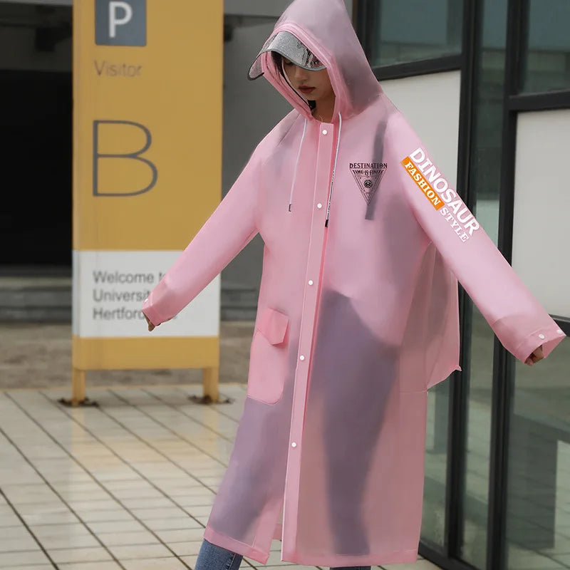 New Adult EVA Waterproof for Poncho Raincoat with Free Size for School Hiking Travel-Student Men's and Women's Backpack Raincoat