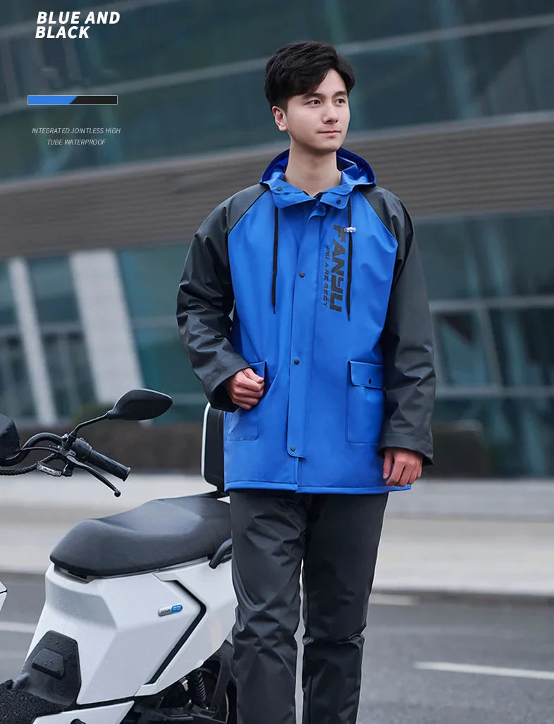 Raincoat and Rainpants Suit Unisex Jacket Hiking Takeaway Rider Rainstorm Prevention Motorcycle Tiktok