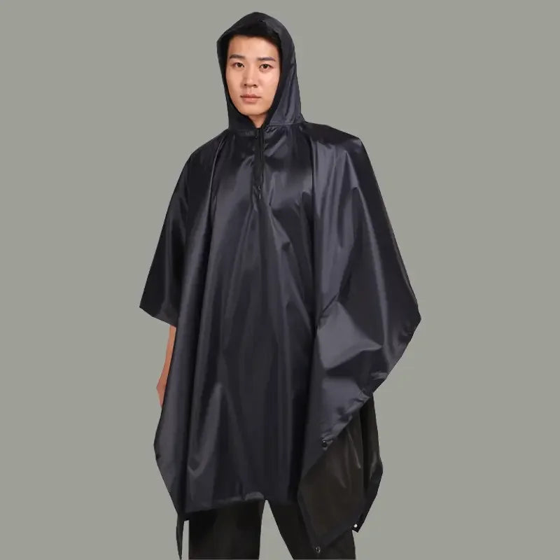 Customized Design ISO9001 Factory Unisex Eva PVC Black Rain Poncho Raincoat Multipurpose for Men and Women Rain Cape