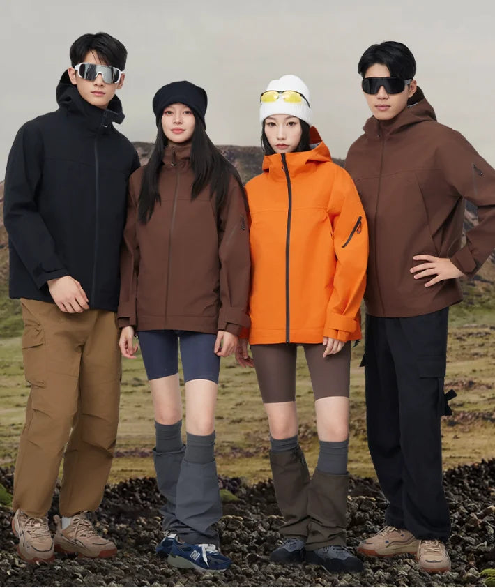 Men's Lightweight Stand Rain Jacket for Autumn Spring Windproof 3D Embroidery Logo Zipper Prints Breathable for Outdoor Sports