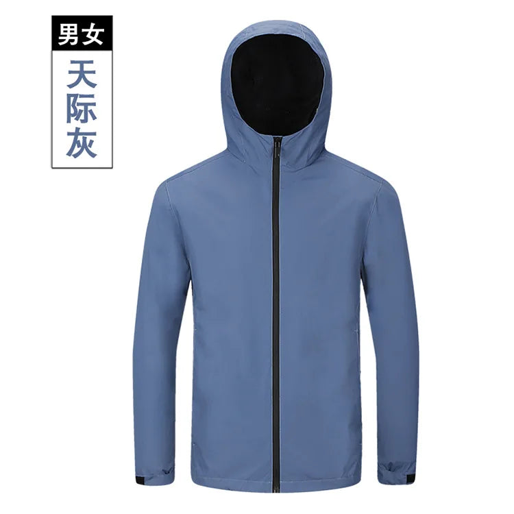 Men's Women's Long Sleeve Assault Coat Single-Layer Waterproof Windproof Stand Zipper for Winter Spring Autumn Mountaineering