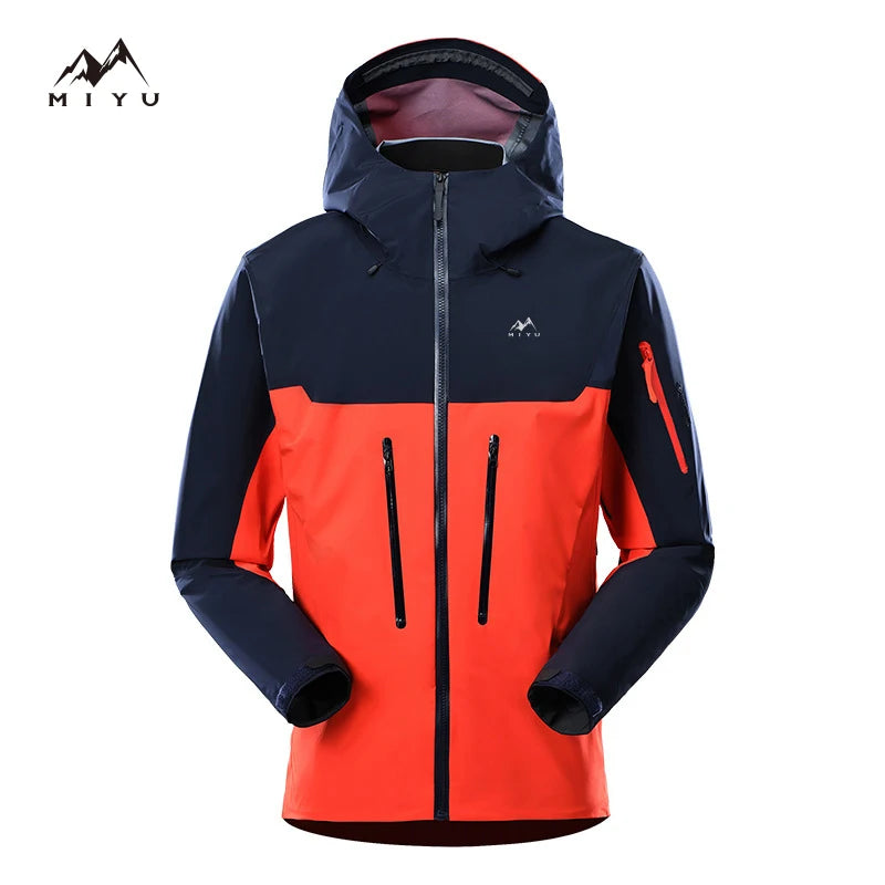 2025 New Men's Women's Couple's Three-in-One Hard Shell Jacket for Spring Autumn Outdoor Hiking Stand Collar with Zipper Closure