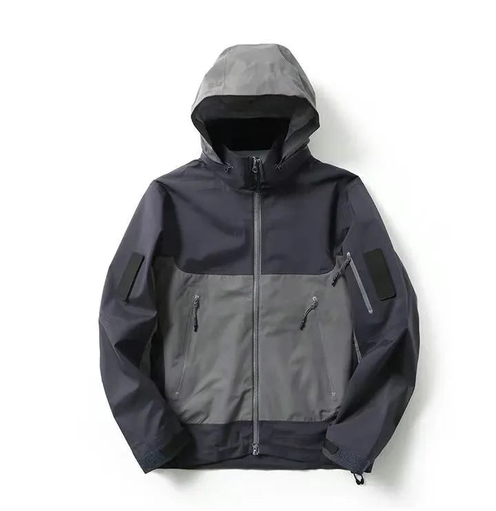 Outdoor Casual Hooded Jacket for Men Women Windproof Water-Resistant Lightweight Hard Shell Fashion Jacket
