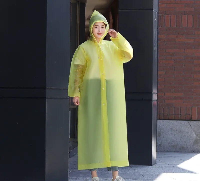 Unisex Adult Lightweight EVA PVC Rain Jacket Hooded for Poncho for Outdoor Hiking Survival Custom Vinyl Raincoat Waterproof