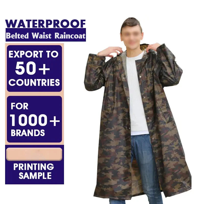 Cheap Custom Wholesale Full Body PVC Rain Coat Cape Poncho Waterproof Raincoat with Logo for Adult Rain Poncho Coat Long Jacket