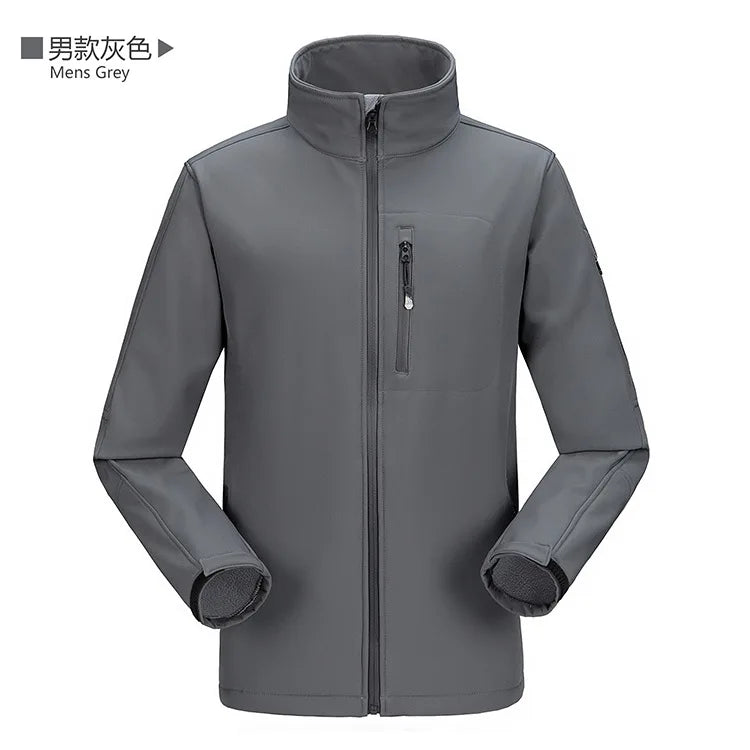 Winter New Outdoor Men's Bomber Jacket Single Layer Standard Thickness Casual Waterproof Canvas Soft Shell Zipper Front Dyed