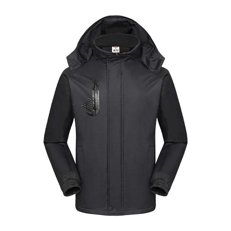 Outdoor Warm Padded Zipper Hooded Jacket High Polyester Windproof Waterproof Travel Wholesale Custom Printing Logo