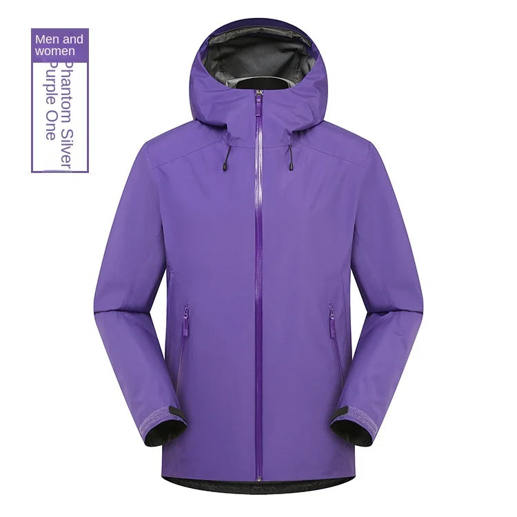 AOUNADA Softshell Waterproof Autumn Unisex Loose Fit Jacket with Zipper Closure for Skiing and Mountaineering