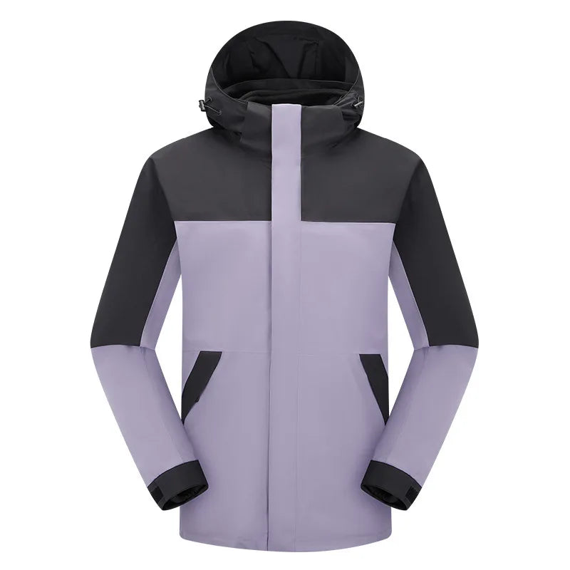 New Adhesive Outdoor Three-in-One Charge Clothes Detachable Two-piece Waterproof Windproof Winter Stand Men's Women's