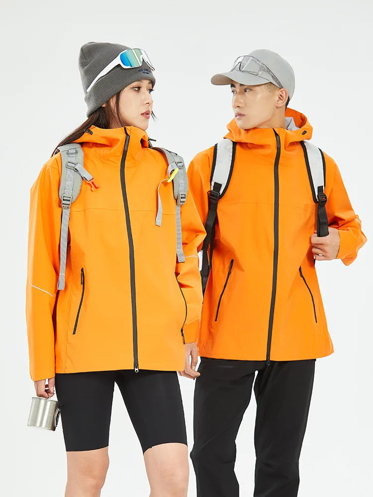 Hard Shell Jacket Unisex Autumn Outdoor Rainstorm-proof Waterproof Windproof Breathable Mountain Climbing