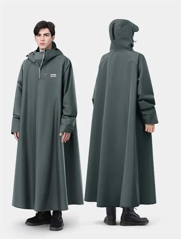 New Modern Durable Extended Loose Unisex Adult Bike Rain for Waterproof Polyester Pongee Wide Hood Brim Thickened