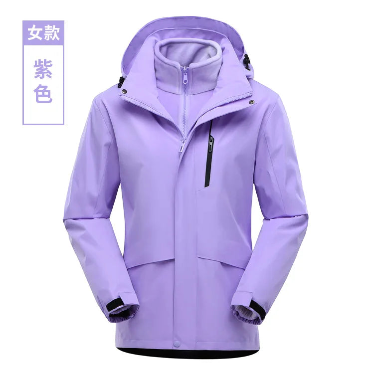 Three-in-One Detachable Waterproof Windproof Climbing Warm Clothes for Men and Women New Outdoor Travel Camping Gear for Winter