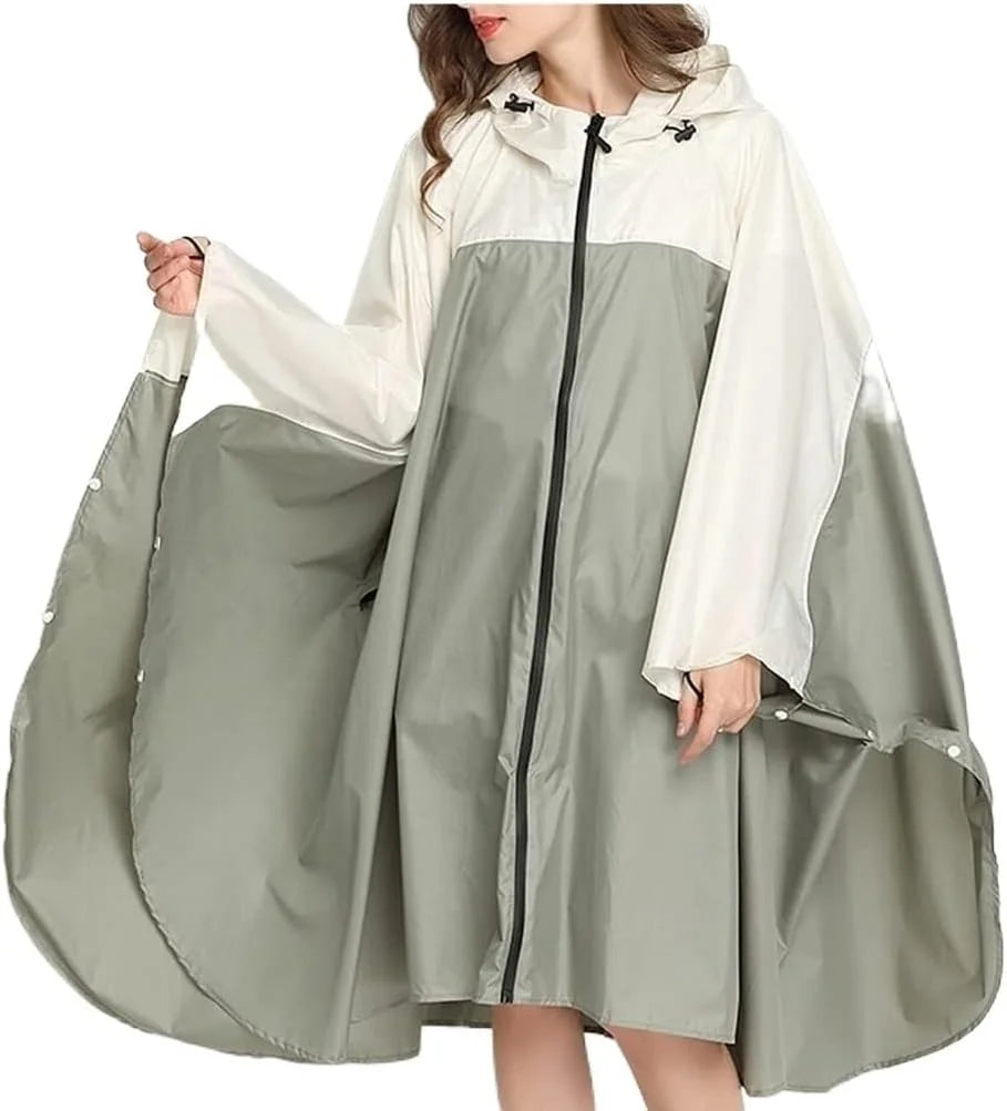 Custom Rain Poncho Jacket Coat Hooded for Adults With Pockets Women Rain Coats with Hood,Heavy Duty Rain Poncho for Backpacking