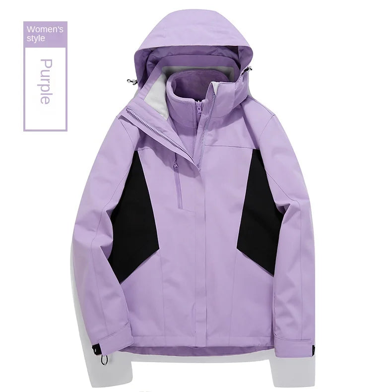 Explosions Hooded Color Matching Assault Clothing Men Women Couples Winter Long Sleeve Woven Solid Zipper Waterproof Soft Bomber