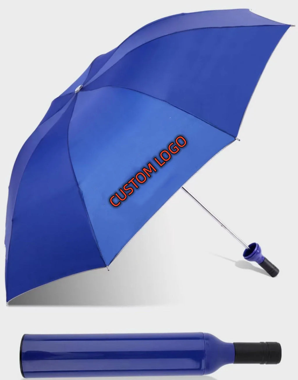 Custom Printed 3-Folding Automatic Golf Umbrella for Rain Travel Wine Bottle Advertise-Cheap Gift Promotion