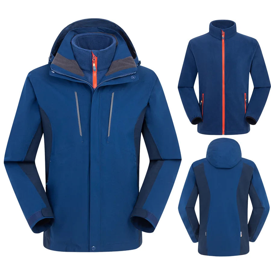 High-End Men's Cold-Proof Warm Work Clothes Winter Nylon Two-Piece Outdoor Suit Stand Windproof Team Apparel Customizable Logo