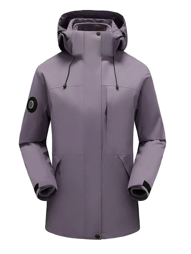 Coated Three-in-One Comfort Warm Winter Soft Shell Jacket Waterproof Windproof Outdoor Stand Collar Zipper Breathable
