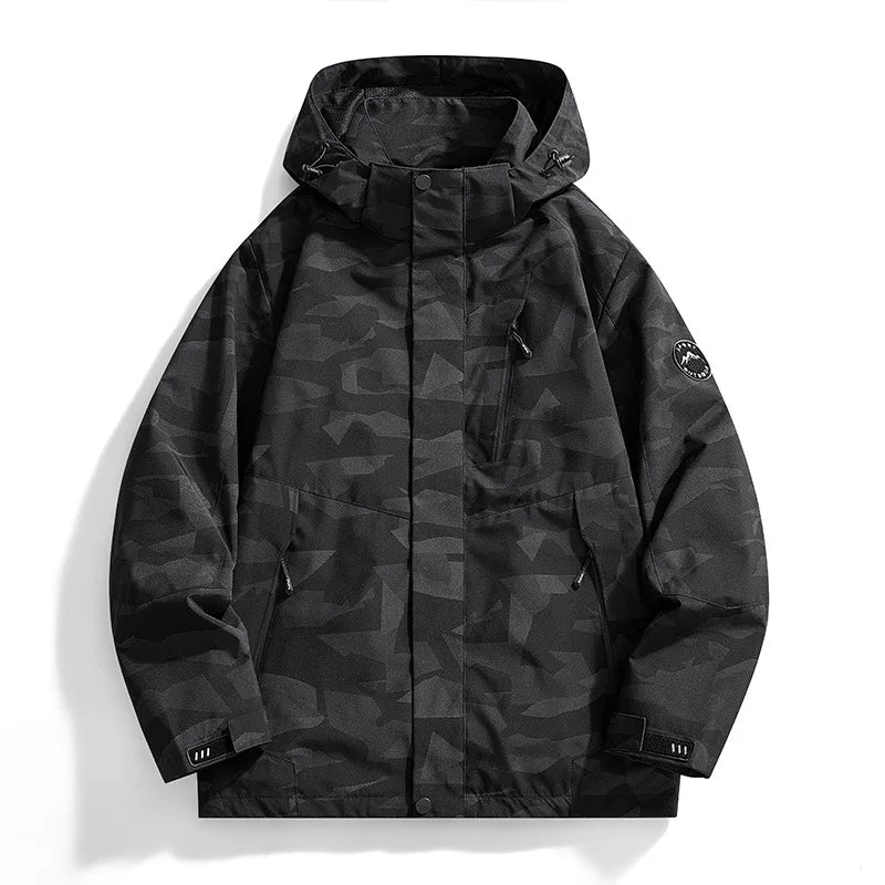 2025 Outdoor Three-in-One Coat for Men Women Hard Shell Soft Polyester Fill Stand Collar Zipper Closure XL-for Autumn Fitness