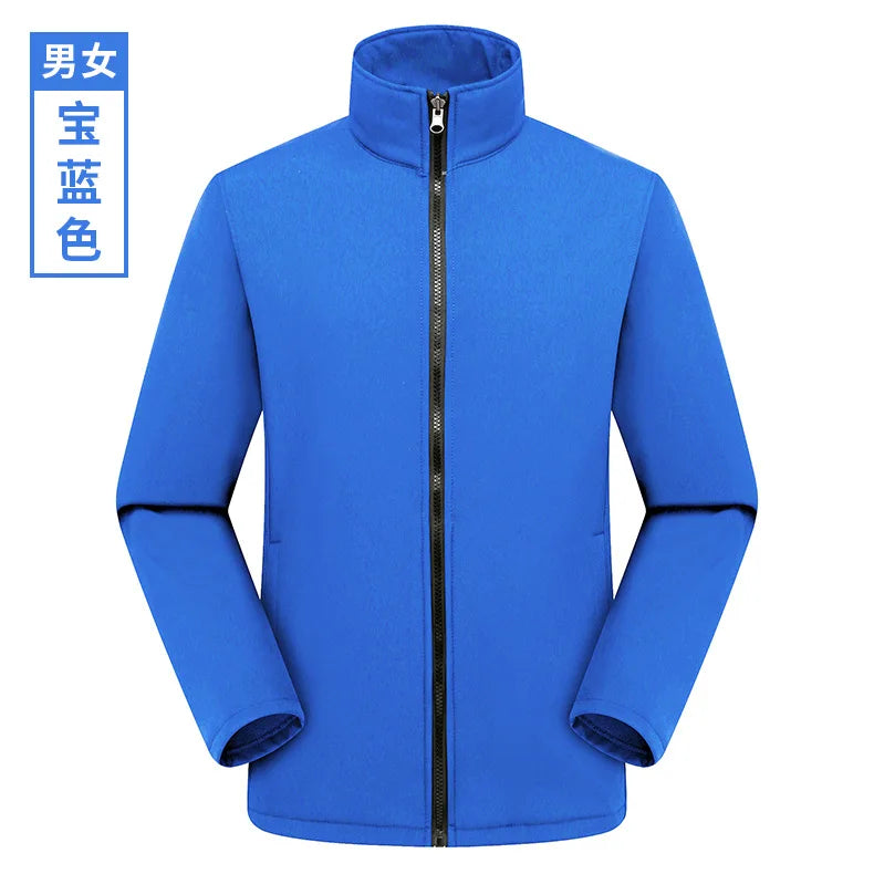 Men's Women's Outdoor Stand Cardigan Jacket Soft Shell Waterproof Windproof for Autumn Winter Sports Casual Plus Size Zipper