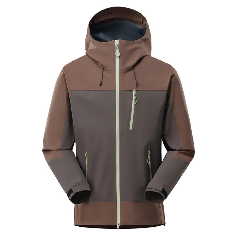 Lightweight Windproof Waterproof Hard-Shell Jacket for Outdoor Sports Men Women's Winter Mountaineering Stand Zipper Taped Seams