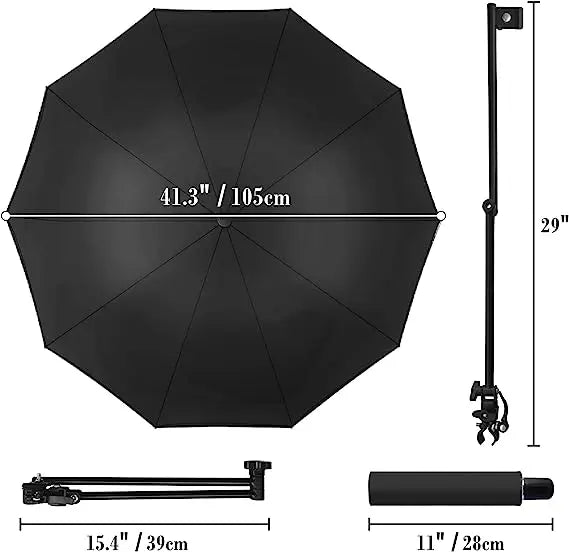 UPF 50+ Portable Golf Beach Umbrella Adjustable Universal Clip Nylon Fully-Automatic Manual Adults Popular Wooden Rubber Plastic