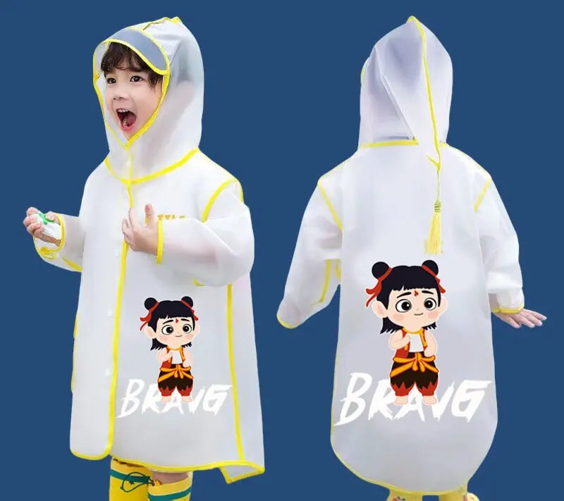 Girls Kids Reflective Stripe Waterproof Cartoon for Raincoat for Hiking School Travel Made EVA Outdoor Use