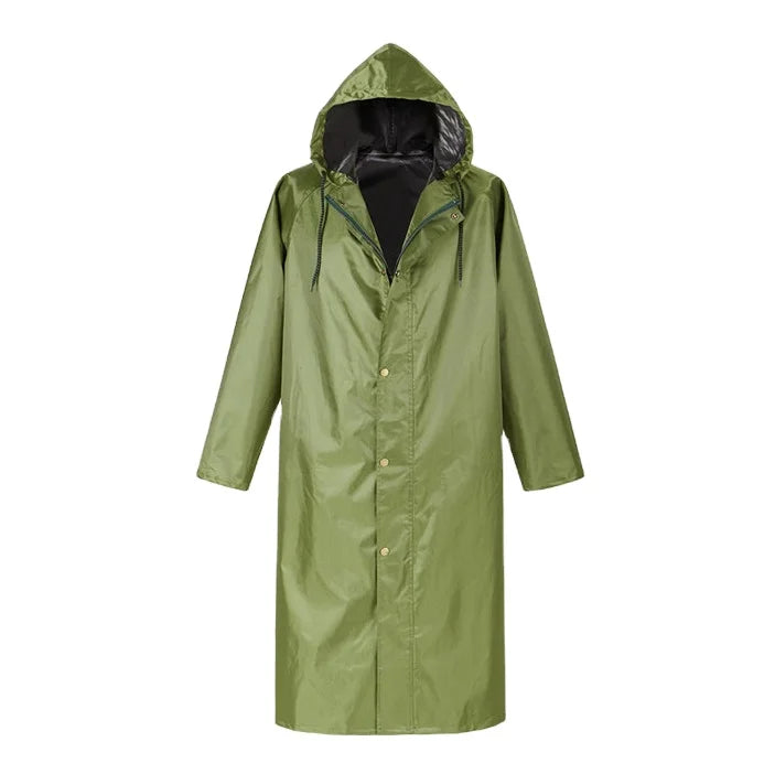Thickened One-Piece Long Canvas Raincoat Adult Flood Prevention Windbreaker Poncho Men Women Outdoor Labor Protection Camping
