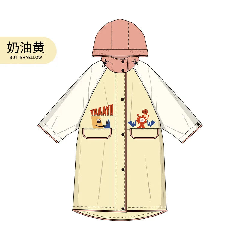 Children's Waterproof Schoolbags Raincoat for Primary School Students Boys Girls Full Body Thickened Rainstorm Special for