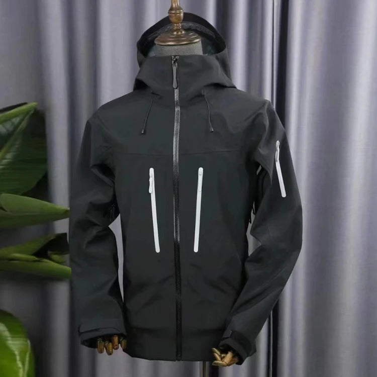 Men's Lightweight Polyester Rain Jacket Outdoor  Windbreaker With Logo High Quality Hooded Coat for Travel & Hiking Loose Fit