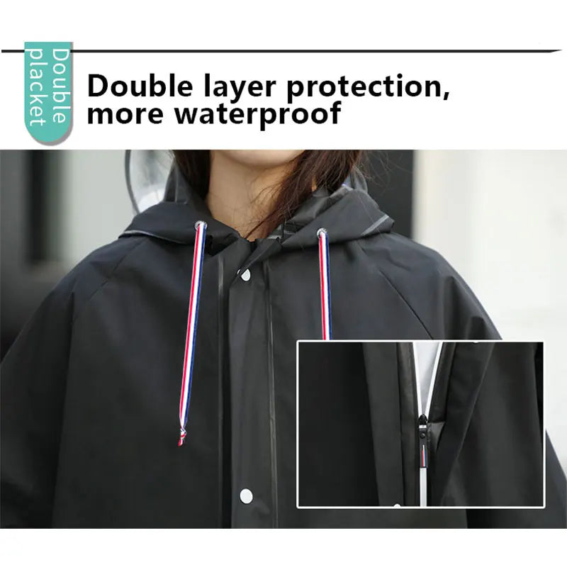 Factory Supply Adult Raincoat New Fashion Design PVC Extended Waterproof Jacket Windproof EVA Material Reasonable Price Hiking