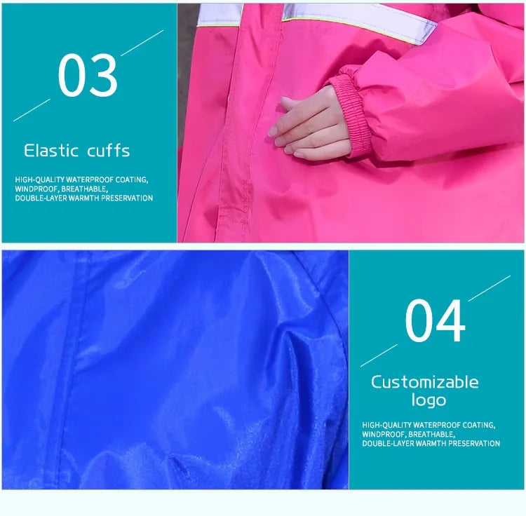 2025 New Customized Breathable Rainwear Men Oxford Cloth Windproof Hooded Rain Coat Waterproof Raincoat Wholesale Rain Suit