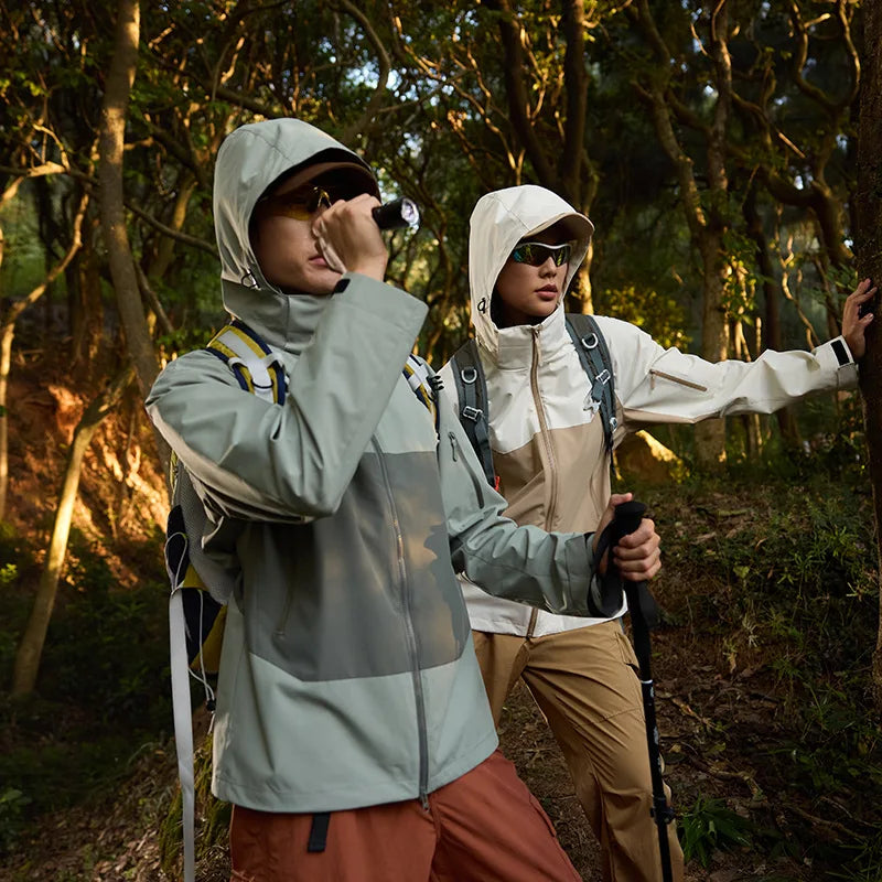 Men's Custom Logo 100% Polyester Hard Shell Windbreaker Jacket Zipper Closure Breathable Waterproof Windproof Quick Dry Outdoor