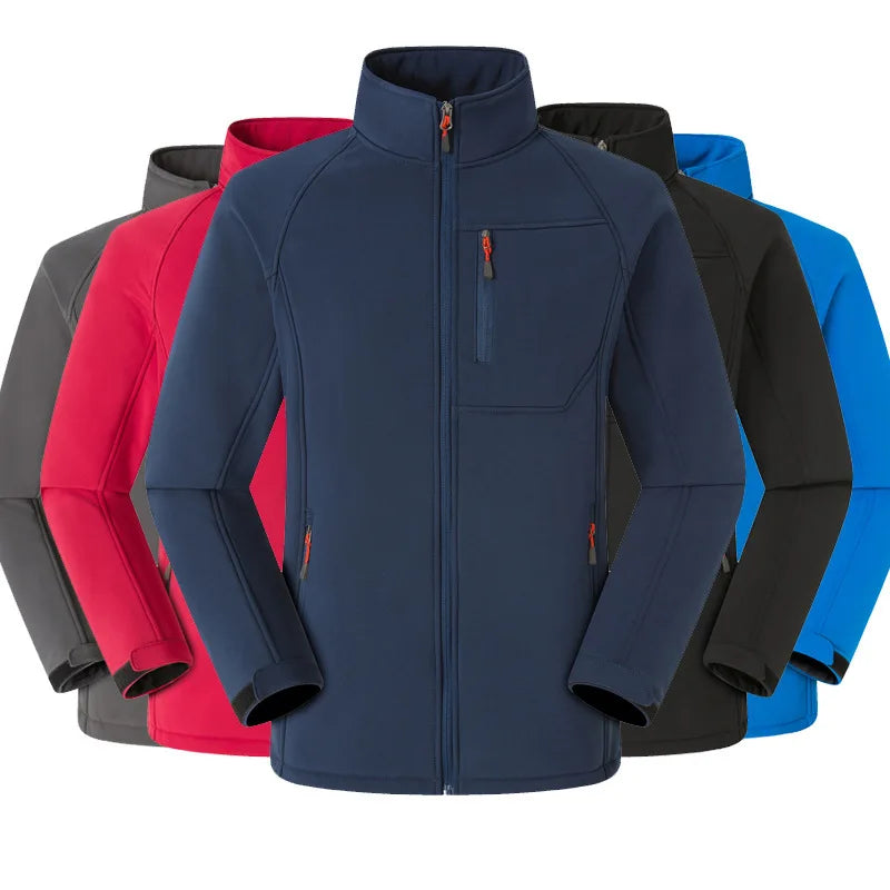 Men's Women's Soft Shell Single Layer Jacket Waterproof Fleece Windproof Warm Work Clothes Customizable Logo Outdoor Group