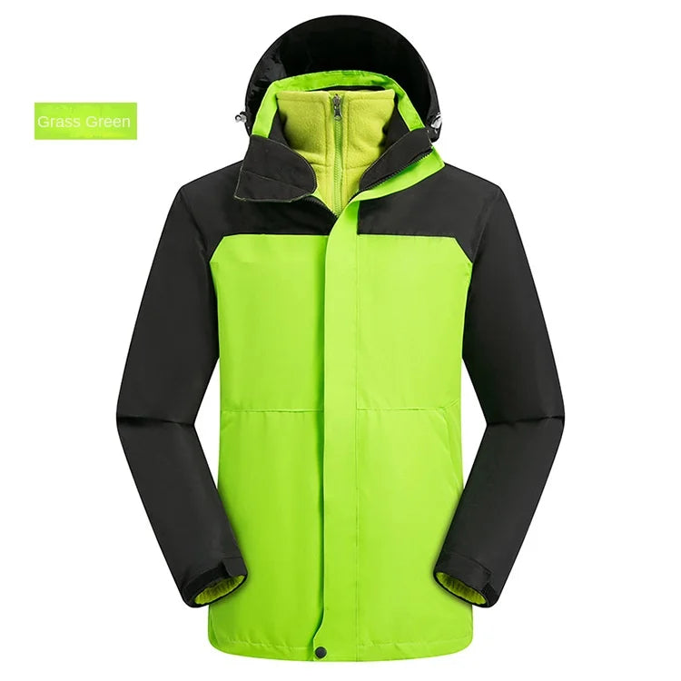 Women Parent-Child Outdoor Charge Three-in-One Jacket Set Detachable Fleece-Lined Thickened Two-Piece for Autumn Winter