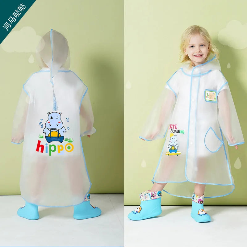 Small Dinosaur Cartoon Raincoat for Primary School & Kindergarten Kids EVA & PU Material Wholesale for Boys & Girls