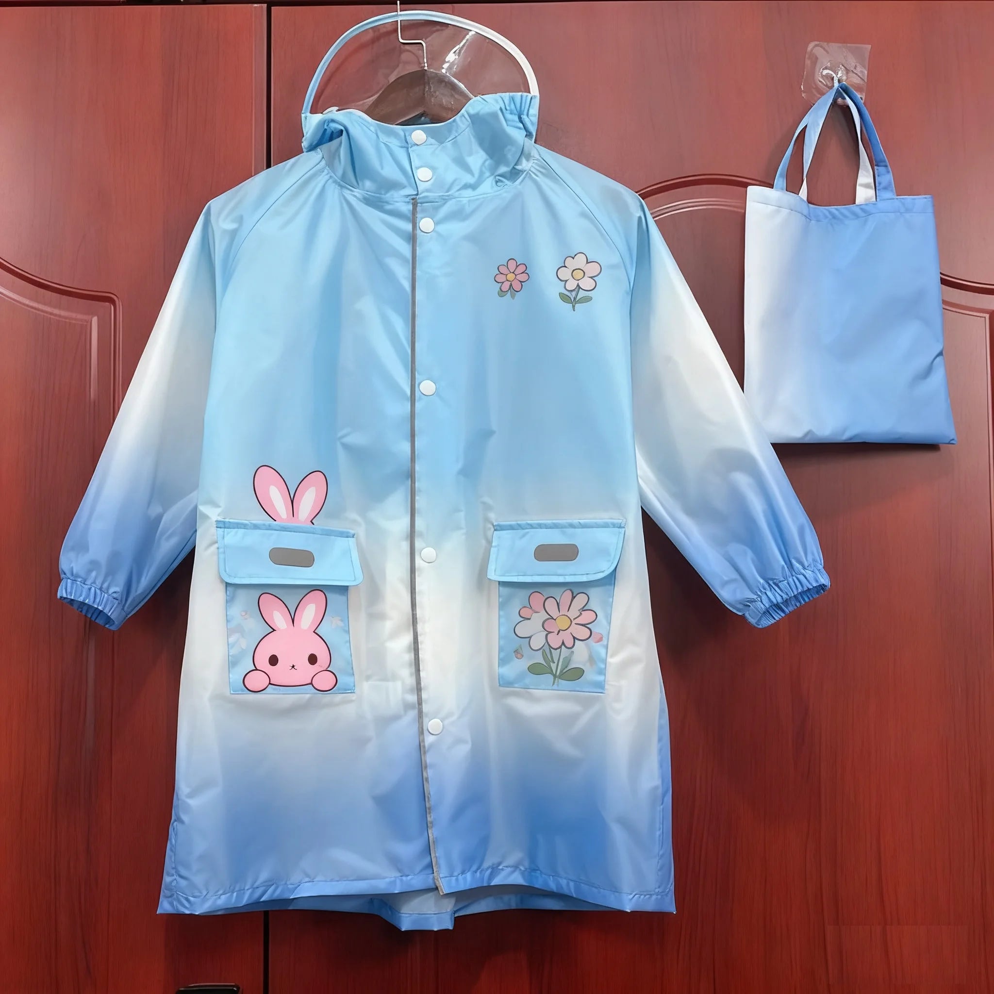 Waterproof Raincoat with Cartoon Print Durable Rain Gear for Outdoor Activities-Hiking Riding for Boys Girls School Reusable