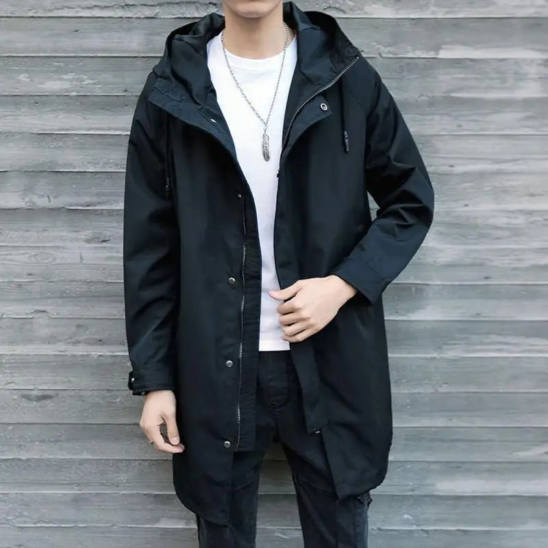 Men's Waterproof Hooded for for Camping Motorcycle & Tour Outdoor Activities XL Casual Long Windbreaker