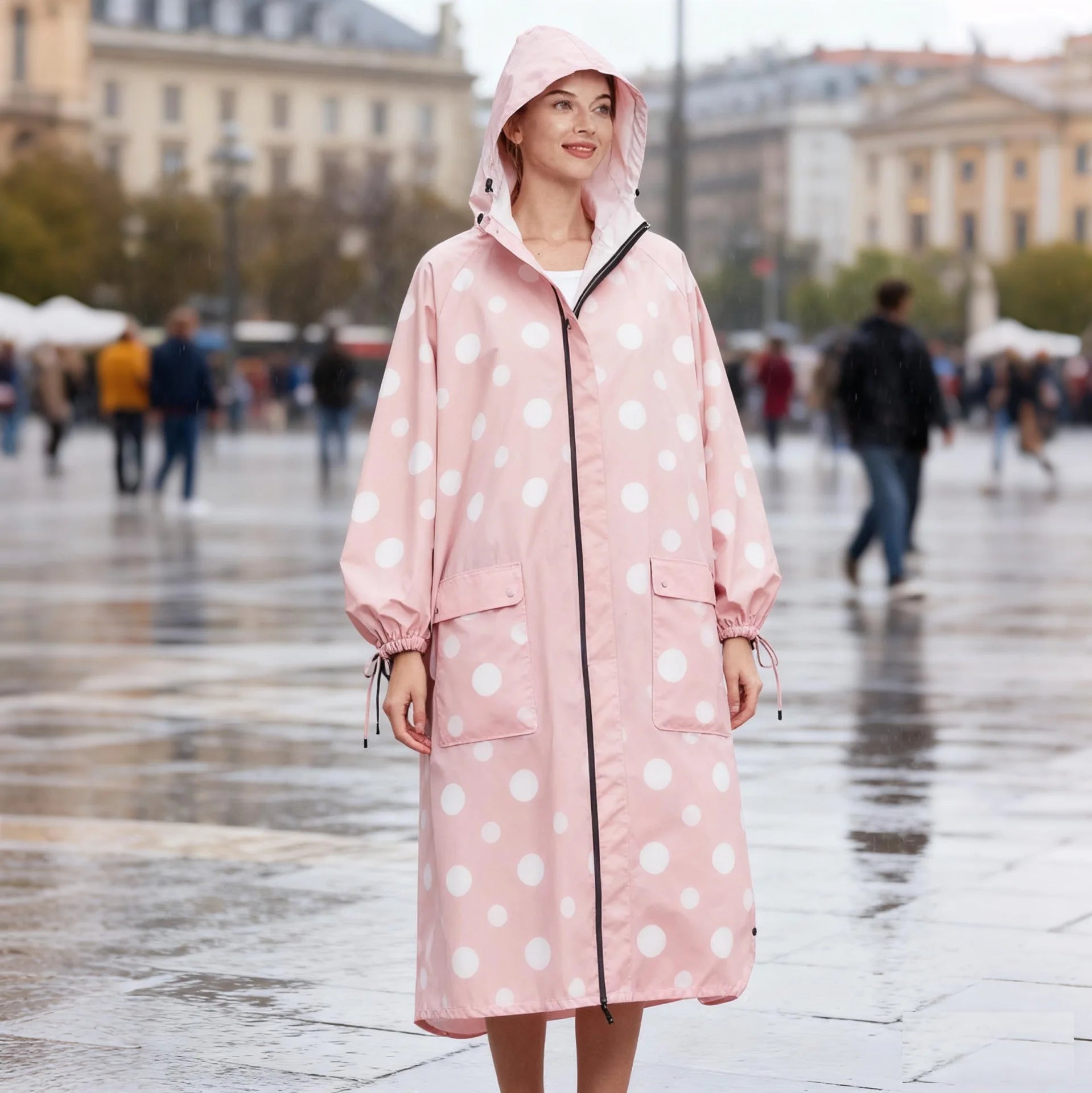 Adult Durable Breathable Windproof Lightweight Reusable Waterproof Foldable Fashion Raincoat for Cycling Hiking Outdoor Girls