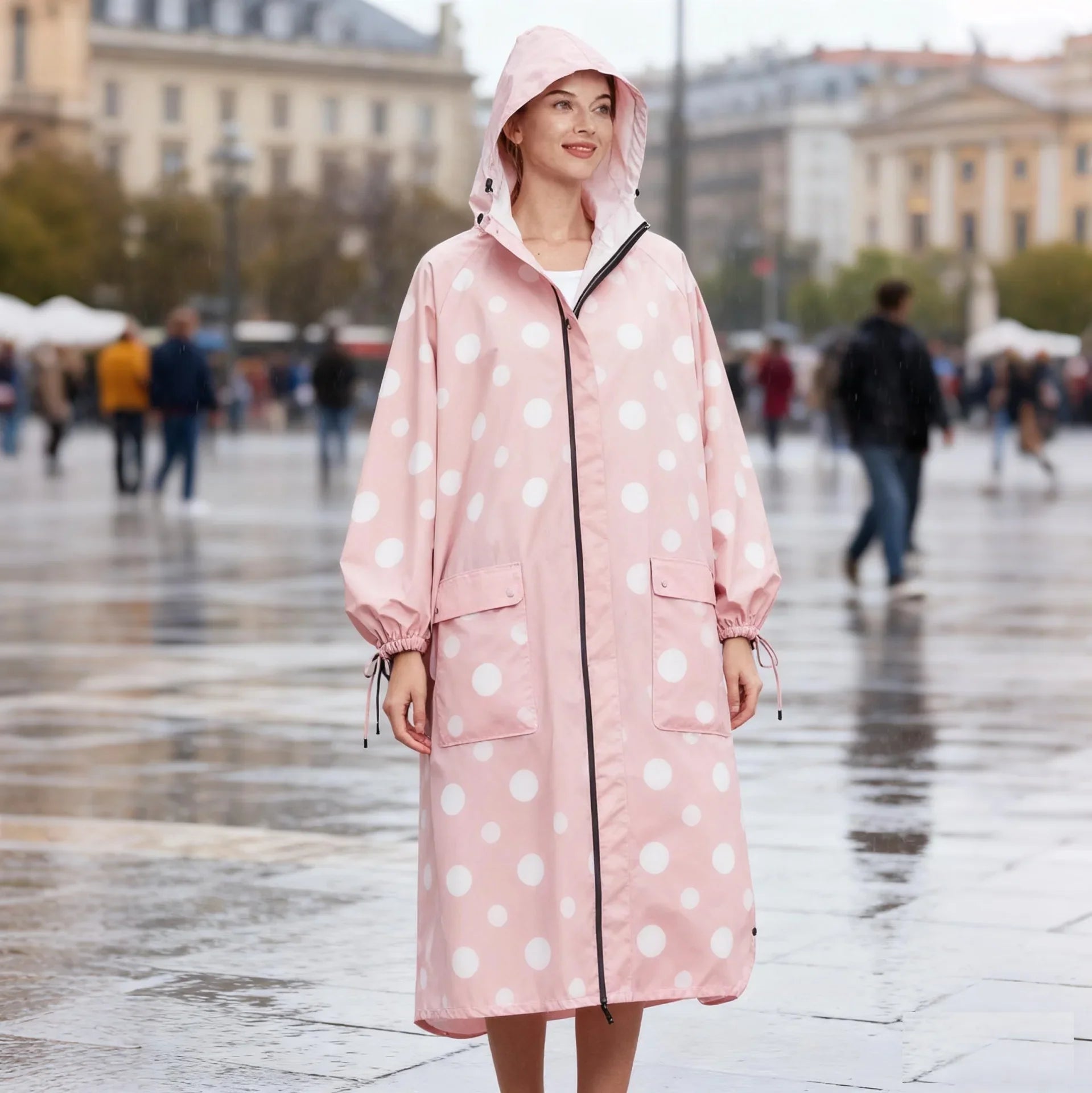 Adult Breathable Windproof Lightweight Reusable Waterproof Fashionable Raincoat for Cycling Hiking Outdoor Rain Jacket for Girls