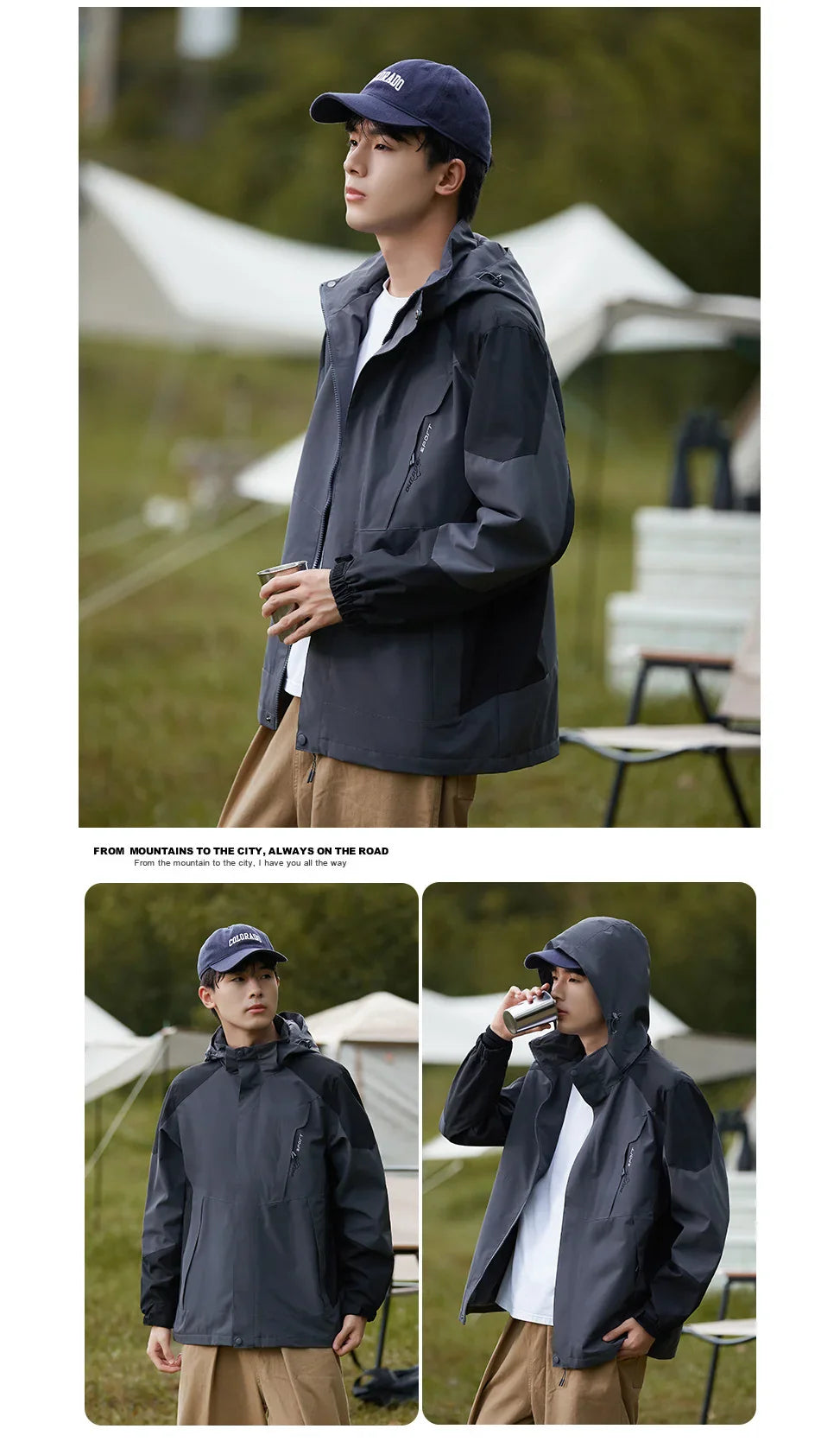 Jacket for Men and Women Outdoor Three in One Jacket for Couples Climbing Mountains, New Windproof Mountaineering Clothes