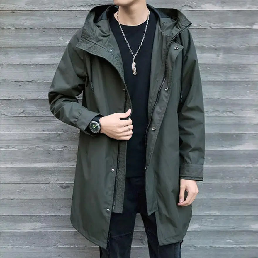 Men's Waterproof Hooded for for Camping Motorcycle & Tour Outdoor Activities XL Casual Long Windbreaker